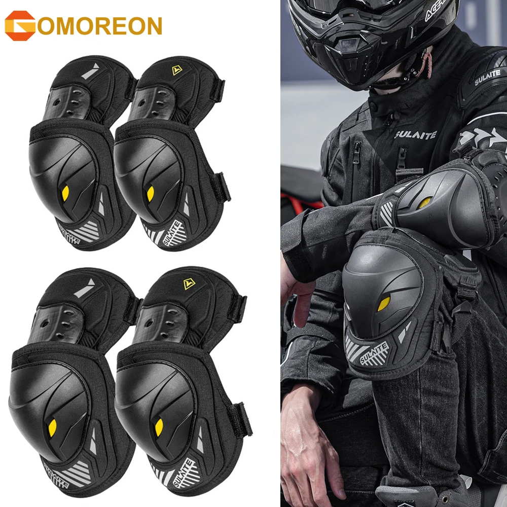 Mountain Biking Elbow Pads - GOMOREON 1Pair Motorcycle Electric Bike Knee