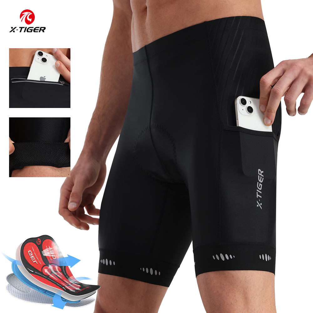 Mountain Biking Body Armour - X-TIGER Men Cycling Shorts with Back