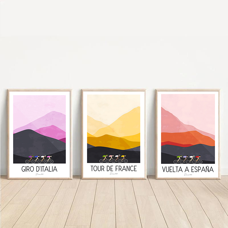 Watercolor Cycling Race Cyclis - Mountain Biking France 评论和价格