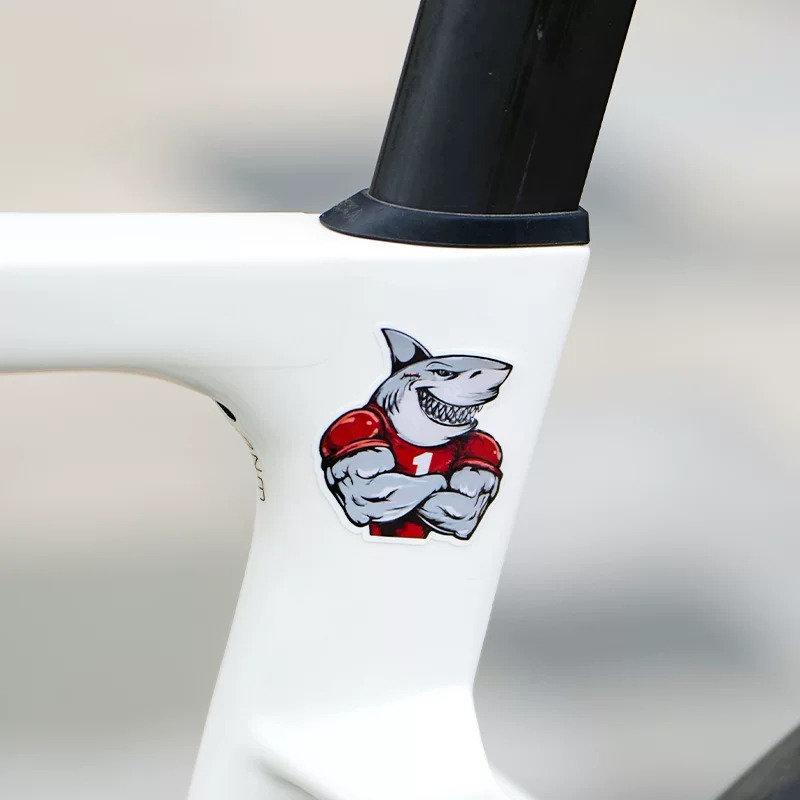 Cartoon Shark Bicycle Stickers - Mountain Biking Quotes 评论和价格