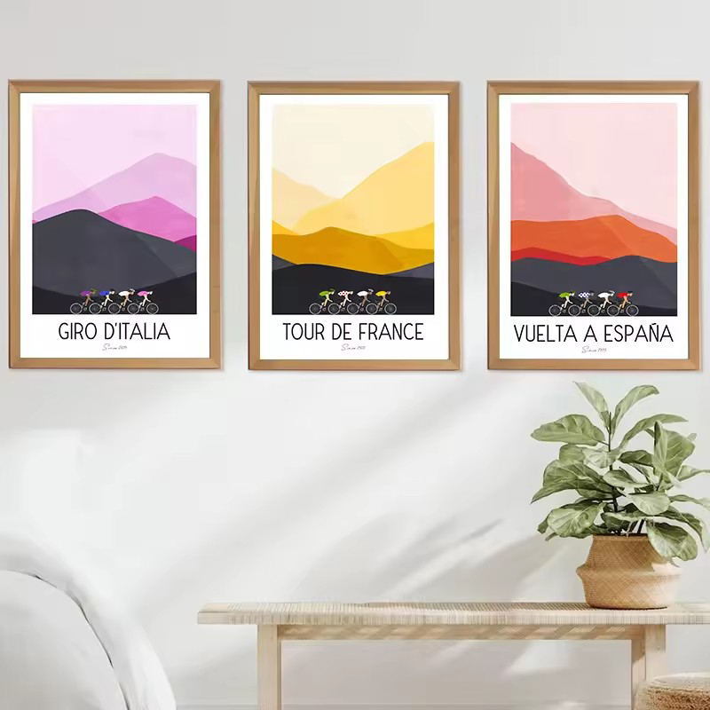 Watercolor Cycling Race Cyclis - Mountain Biking France 评论和价格