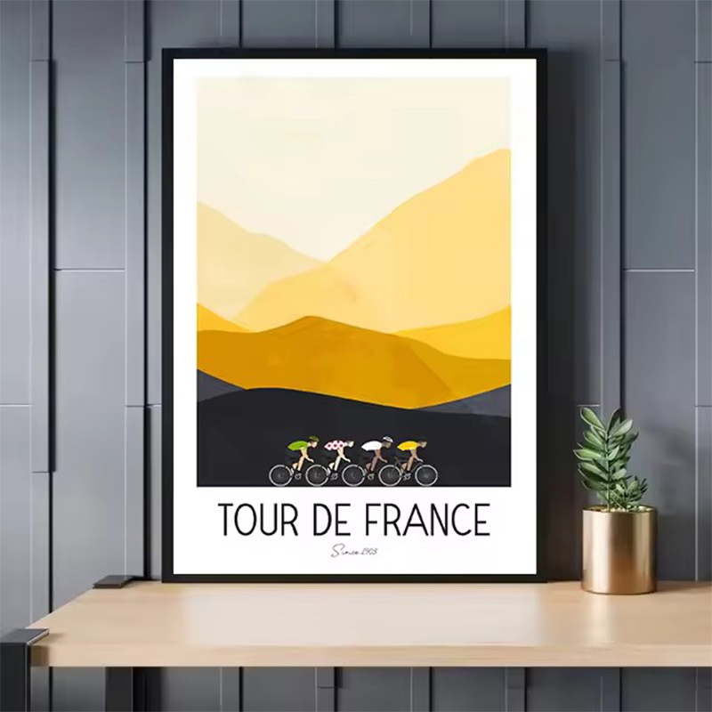 Watercolor Cycling Race Cyclis - Mountain Biking France 评论和价格