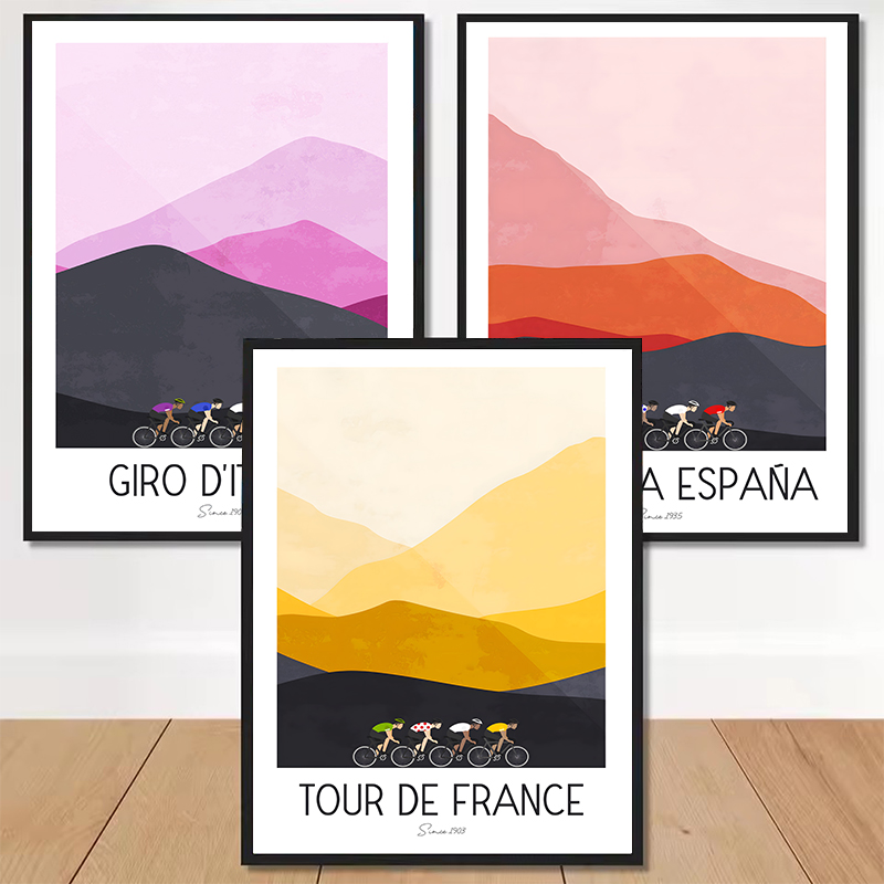 Watercolor Cycling Race Cyclis - Mountain Biking France 评论和价格