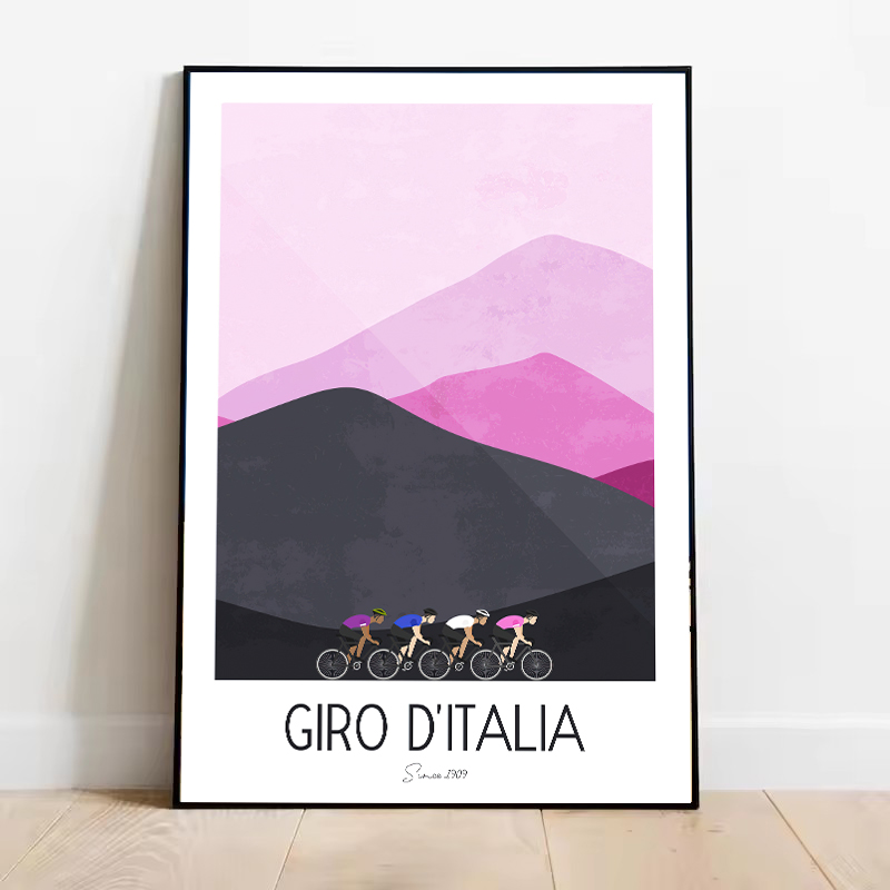 Watercolor Cycling Race Cyclis - Mountain Biking France 评论和价格