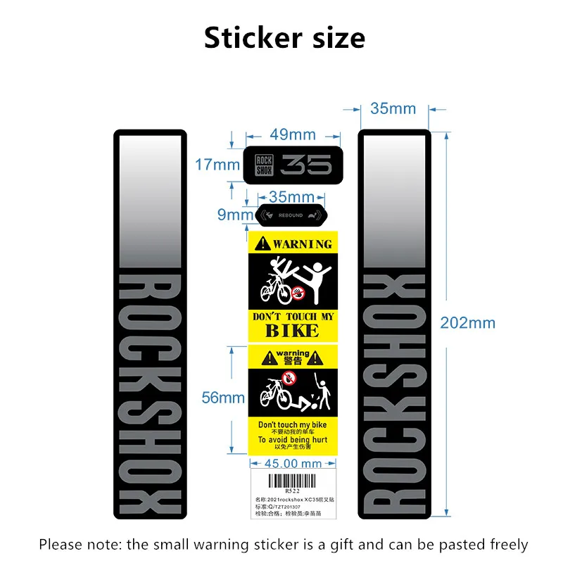 RockShox XC35 MTB Fork Sticker - Mountain Biking Quotes 评论和价格